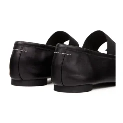 Zapatos planos con lazo de cuero