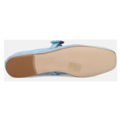 Zapatos Planos de Gamuza Azul Claro