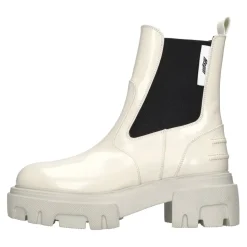 Botines al Tobillo de Cuero y Tela